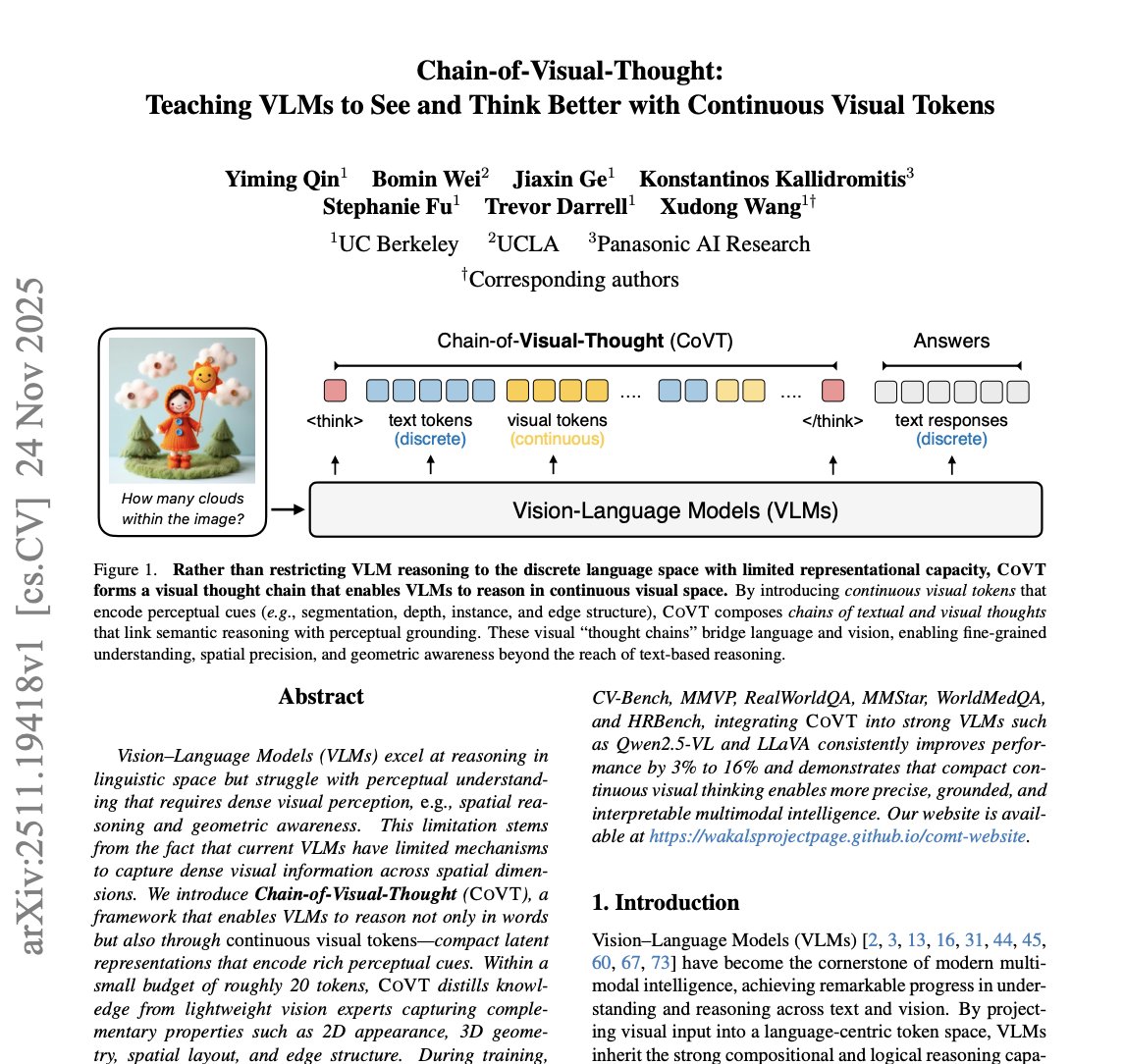 VLMs Learn Visual Reasoning with COVT Paper