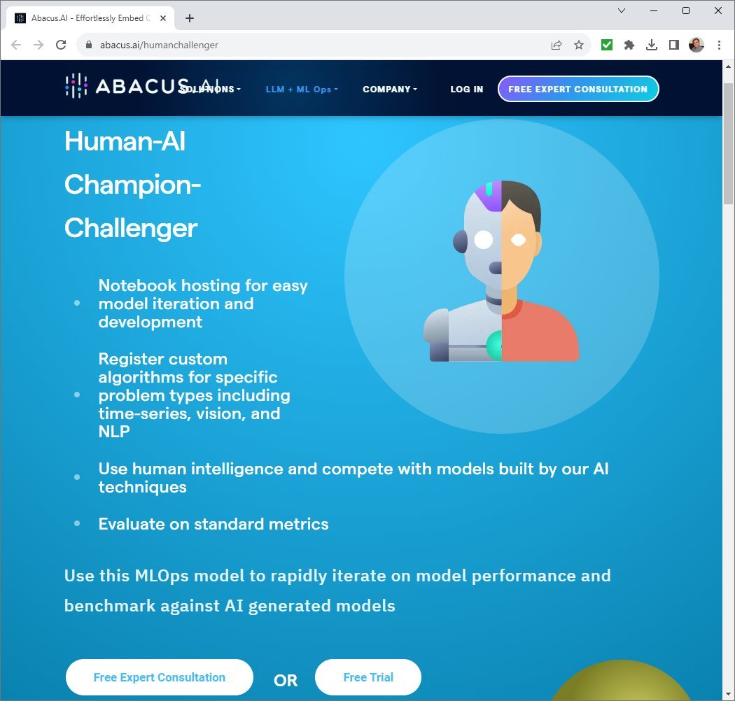 Data Science Human-AI Champion-Challenger Model Benchmarking Tool