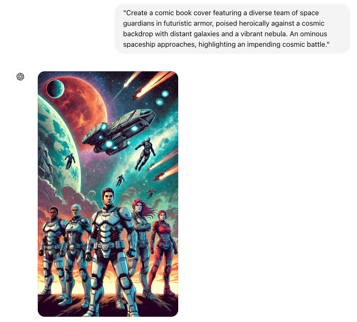 Prompt for AI-Generated Cosmic Space Guardian Comic Cover