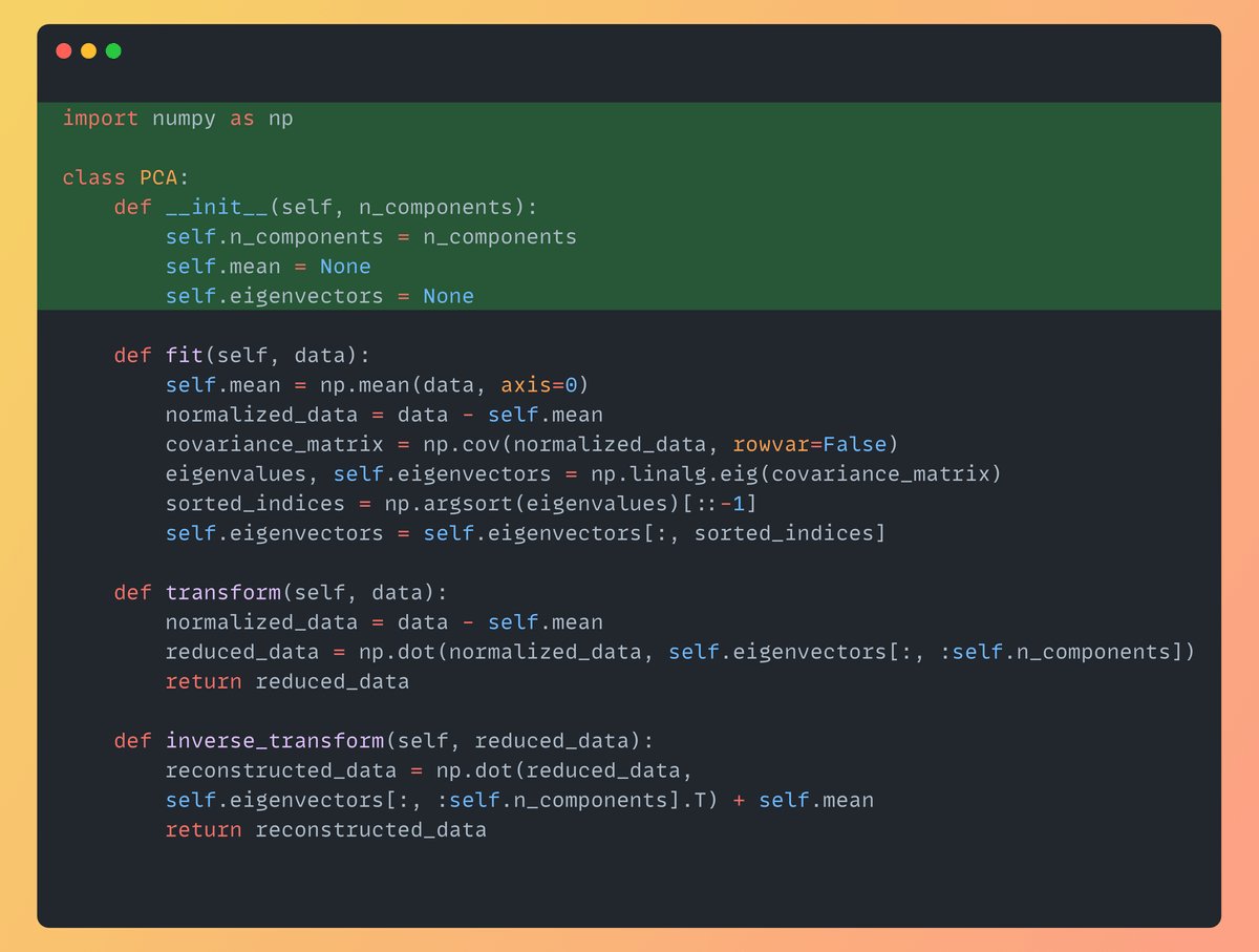 Creating a PCA Class Constructor with NumPy for Dimensionality Reduction