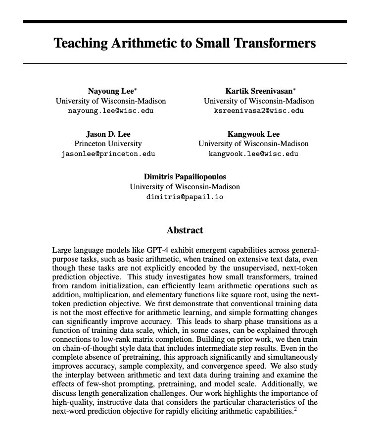 Teaching Arithmetic to Small Transformers