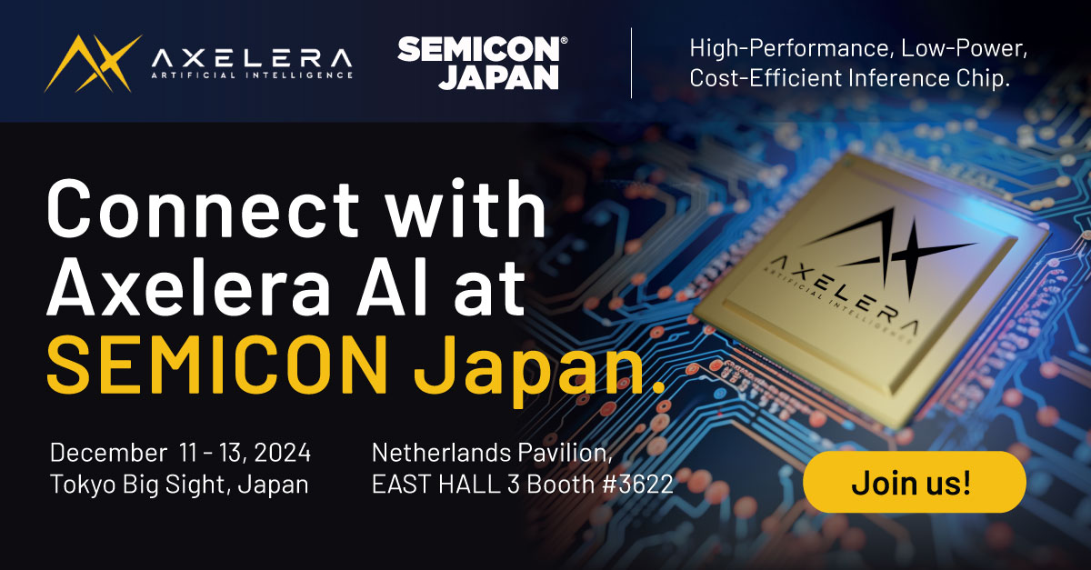 Axelera AI Showcases Inference Solutions at Semicon Japan 2024