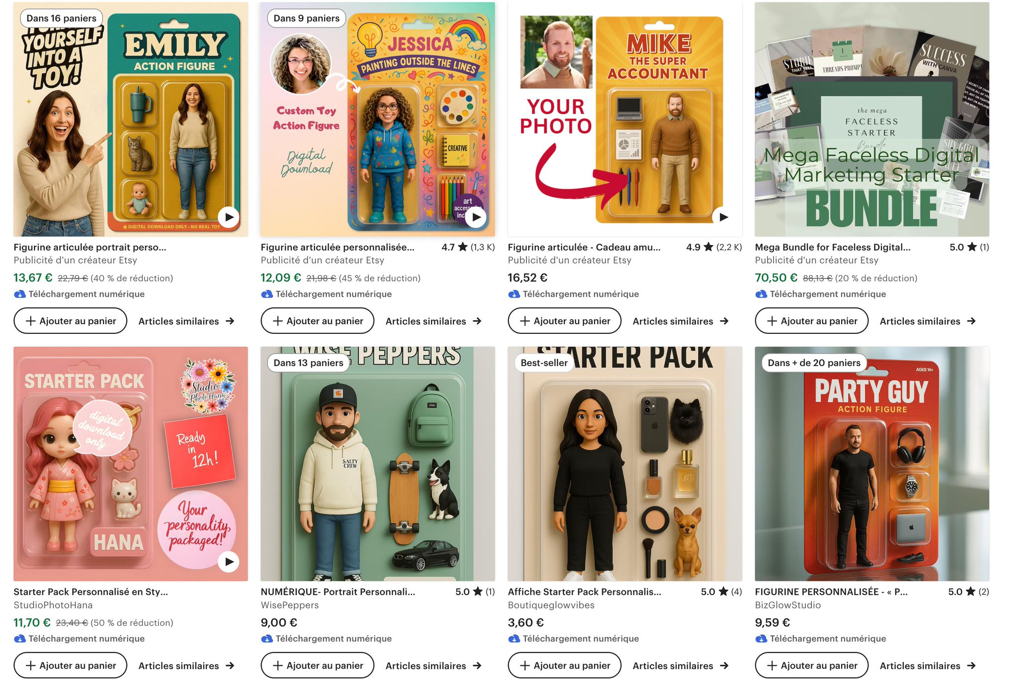 Thousands of ChatGPT pack sales on Etsy at €10