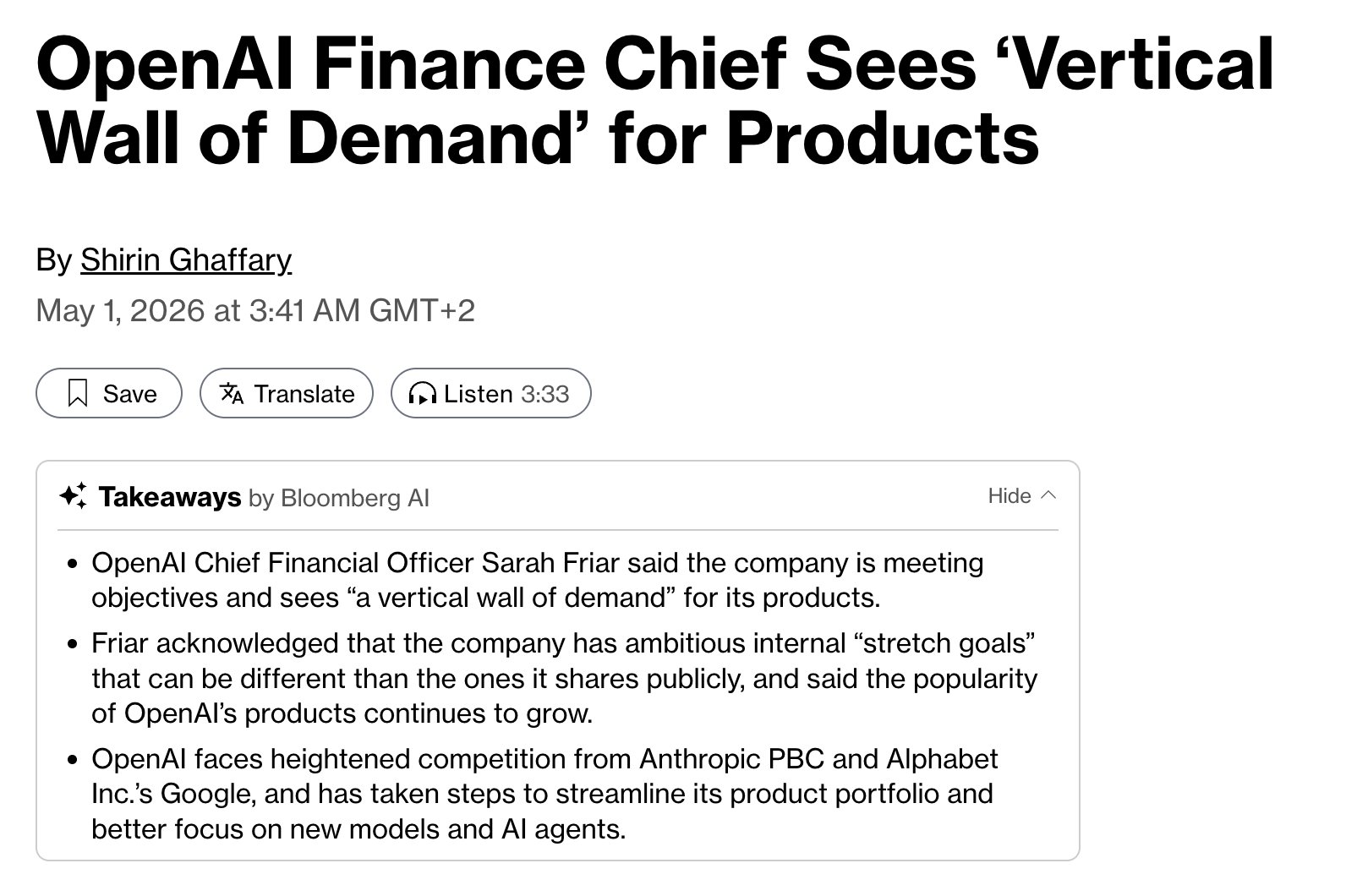 OpenAI CFO Defends Growth as Anthropic Eyes Higher Valuation