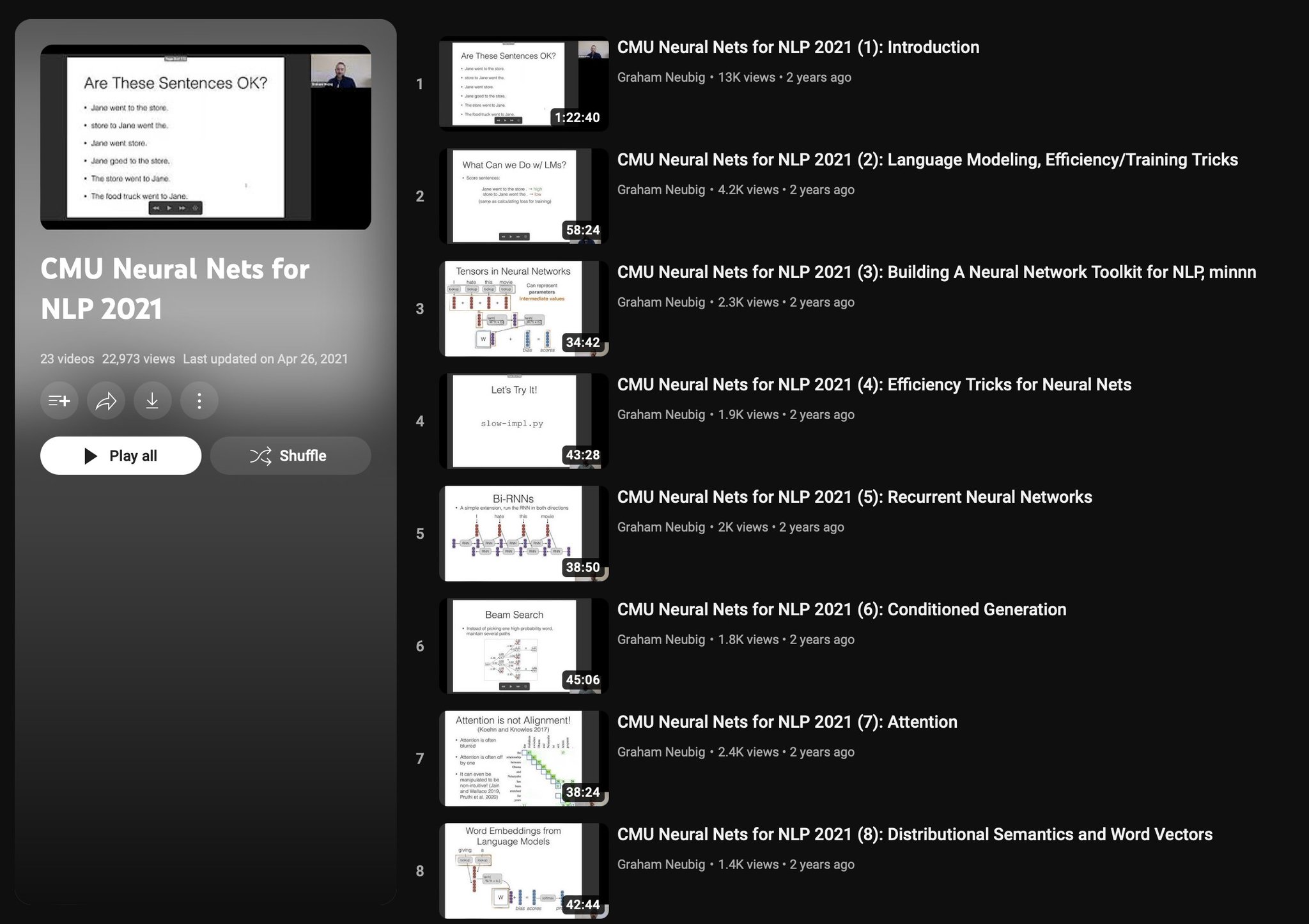 Free Carnegie Mellon Neural Networks NLP Online Course