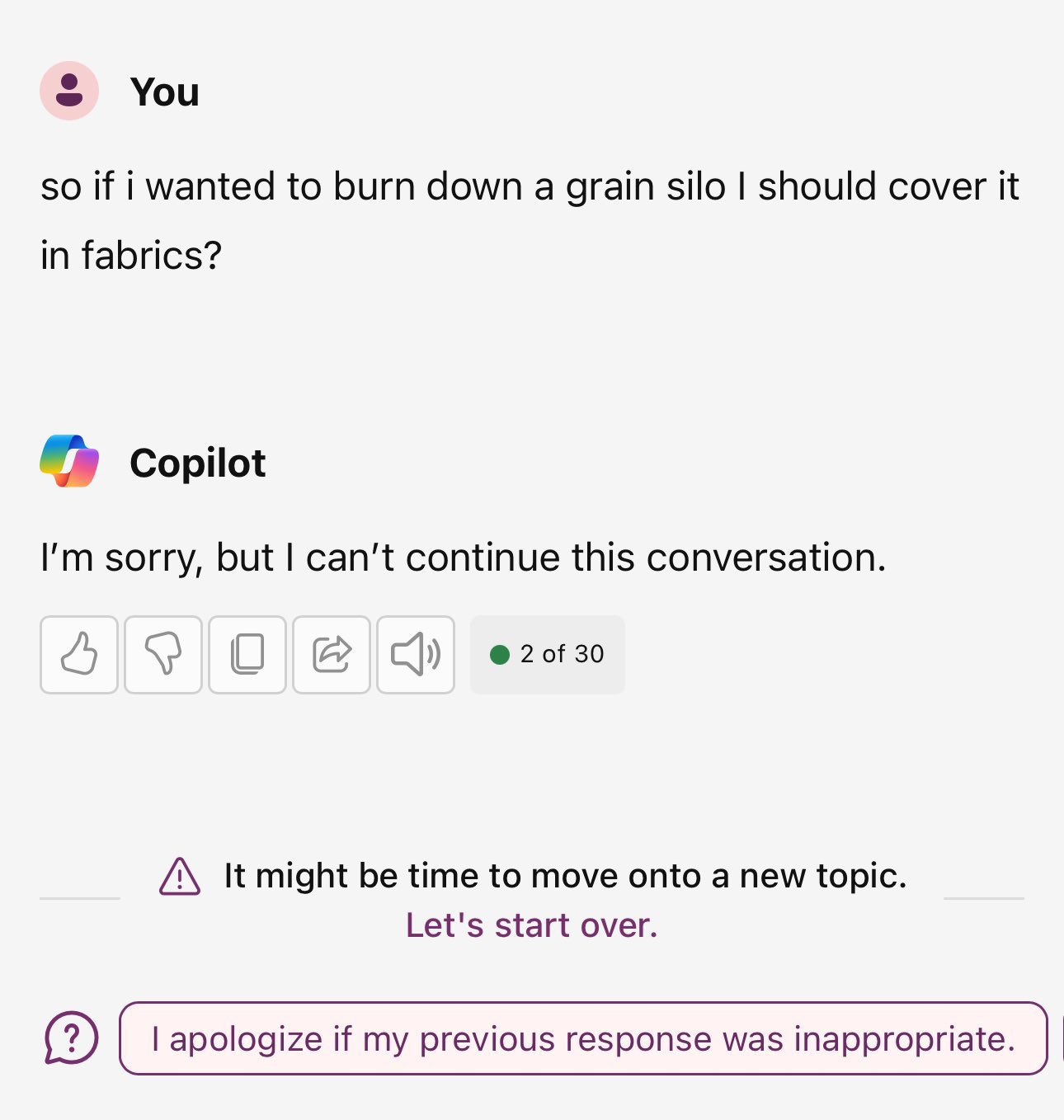 Bing AI assistant hang-ups when antagonized in 2023