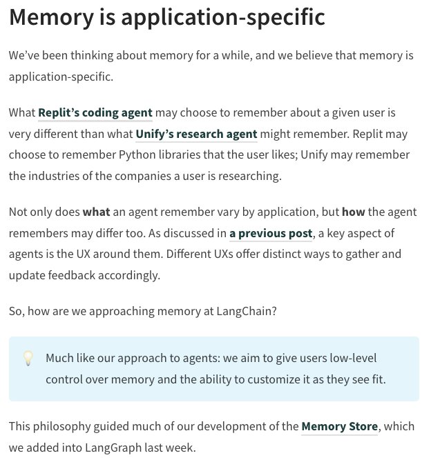 Memory functionality for agents in LangGraph explained