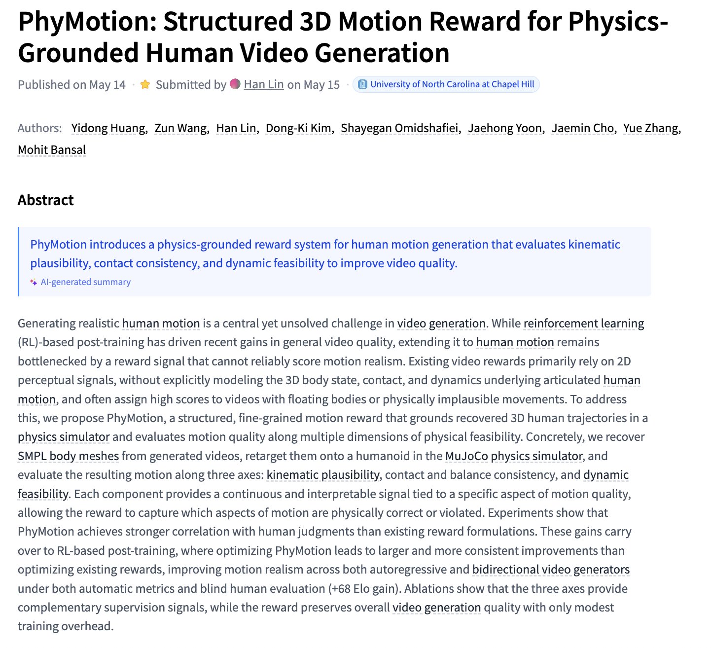 PhyMotion: Structured 3D Motion Reward for Physics-Grounded Human Video Generation