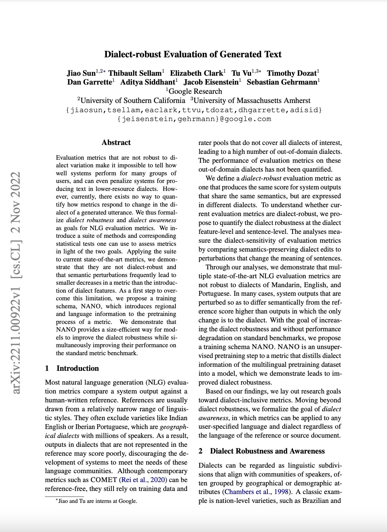 Dialect-robust Evaluation of Generated Text