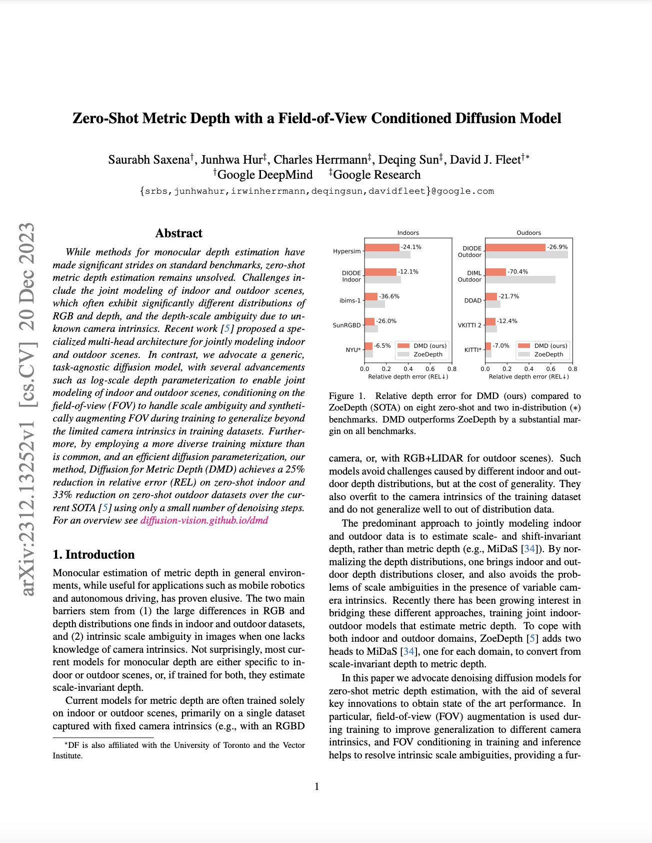 Zero-Shot Metric Depth Estimation Using Diffusion Models
