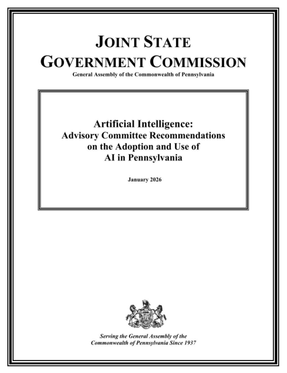 Pennsylvania releases 389-page AI adoption recommendations
