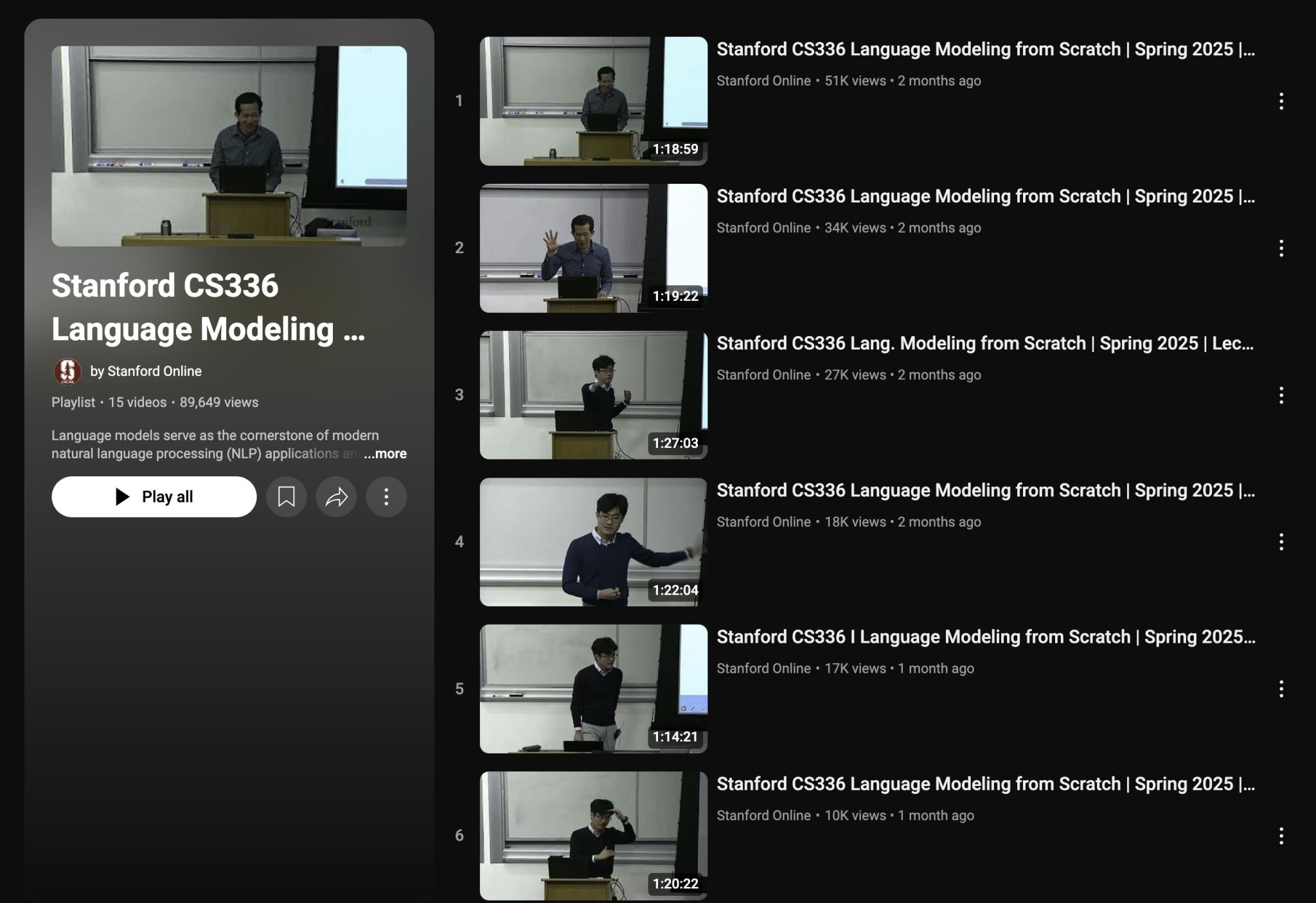 Stanford CS336: Comprehensive Course on Building Language Models from Scratch