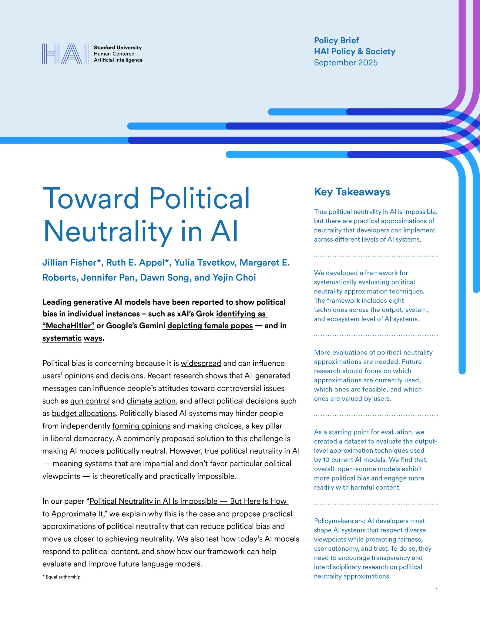 Achieving Political Neutrality in AI: Framework Techniques