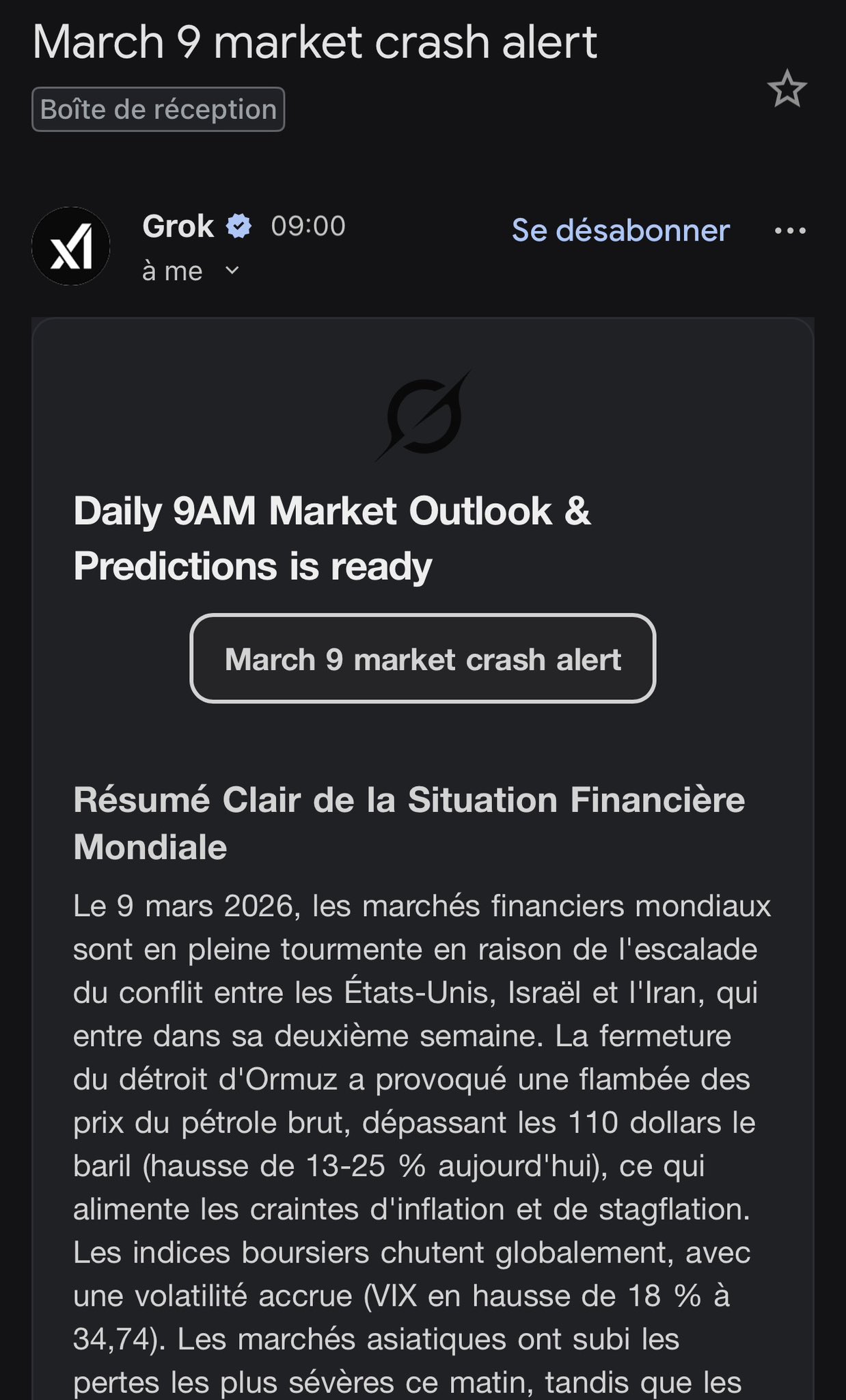 Grok: daily stock market summary surpassing paid alerts
