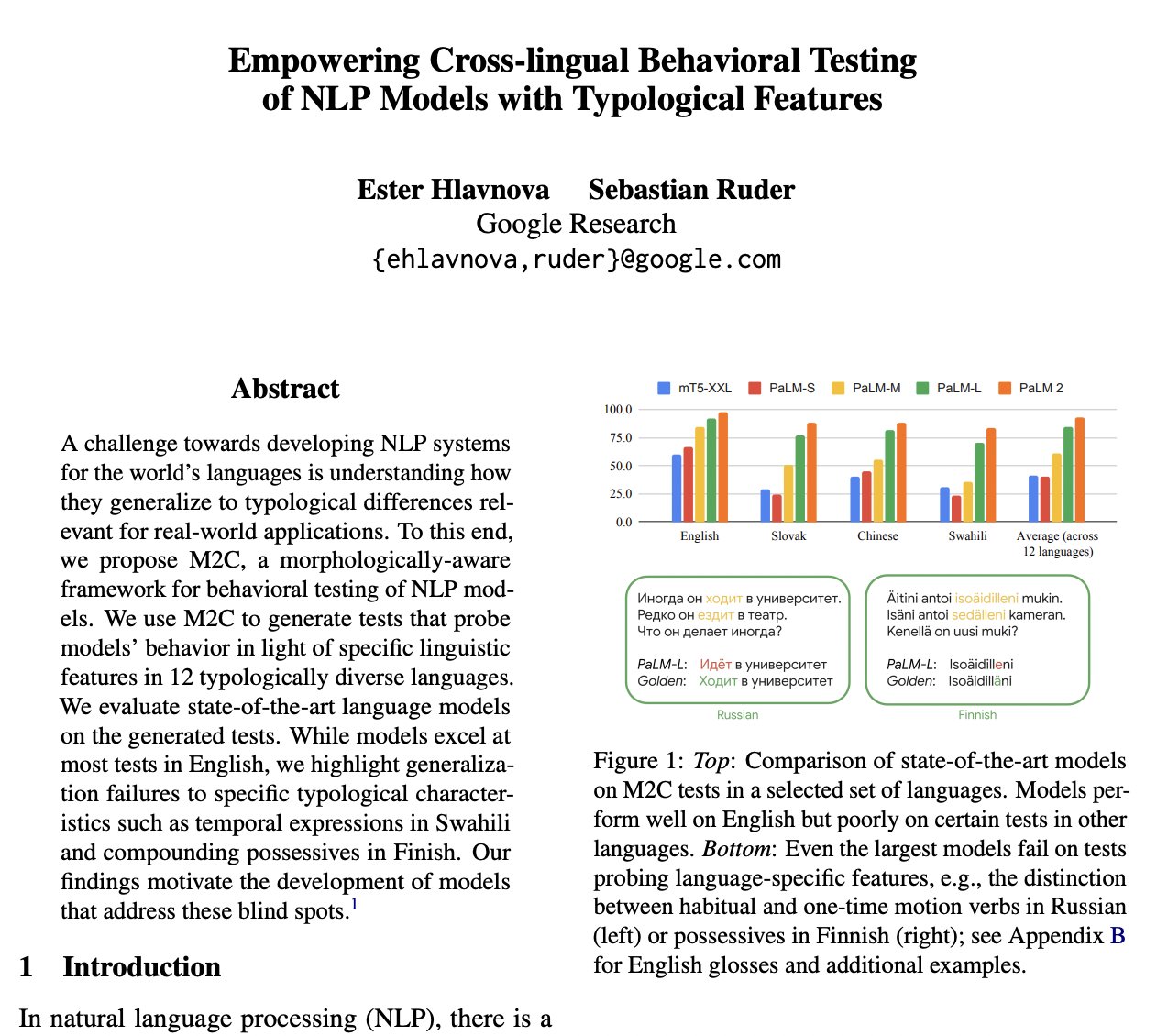 Cross-lingual NLP Testing Using Typological Features