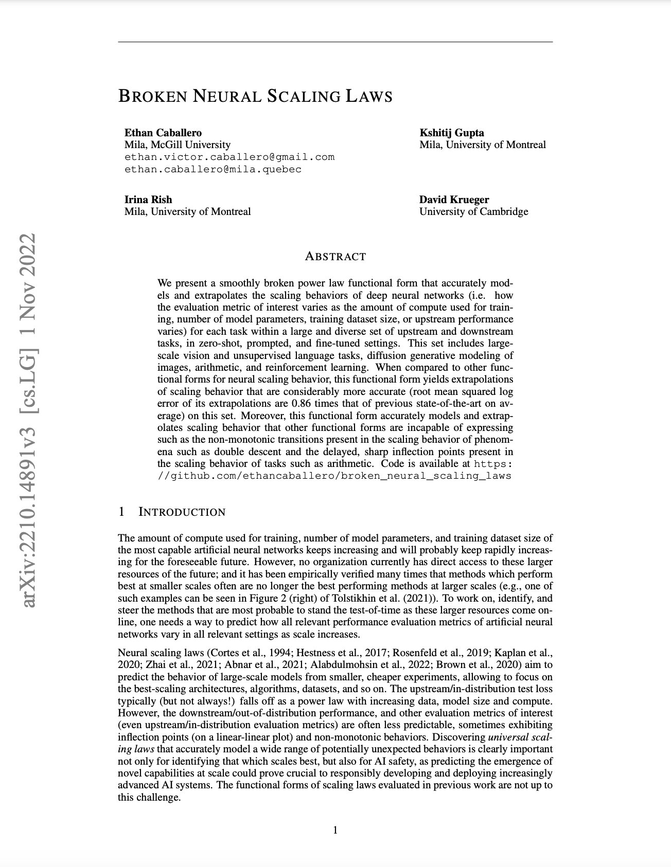 Broken Neural Scaling Laws: New Research Findings