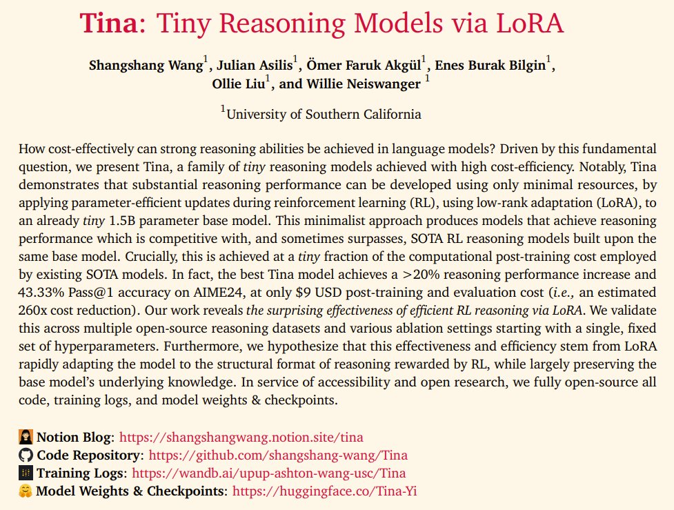 Tina: Open Source AI Project with Training Logs and Models