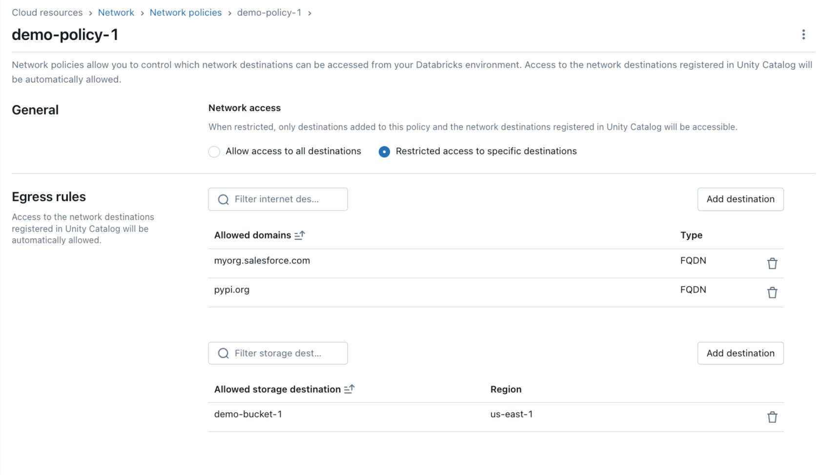 Databricks egress control for serverless workloads now in preview