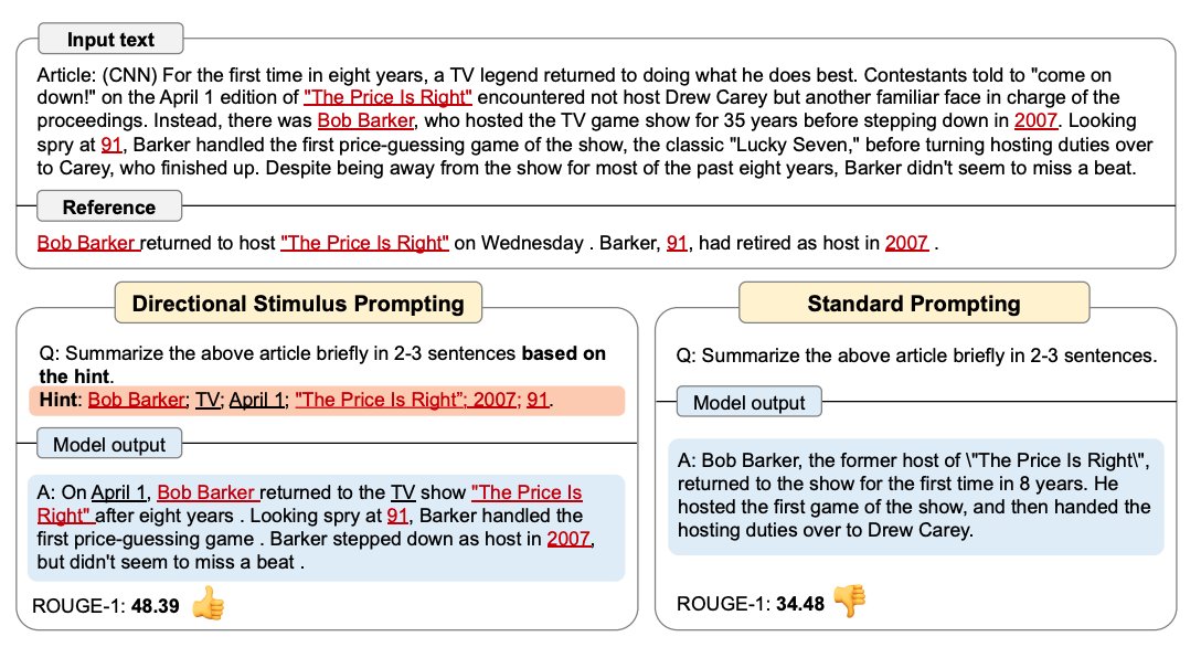 Directional Stimulus Prompting: Using Keywords to Guide LLM Outputs