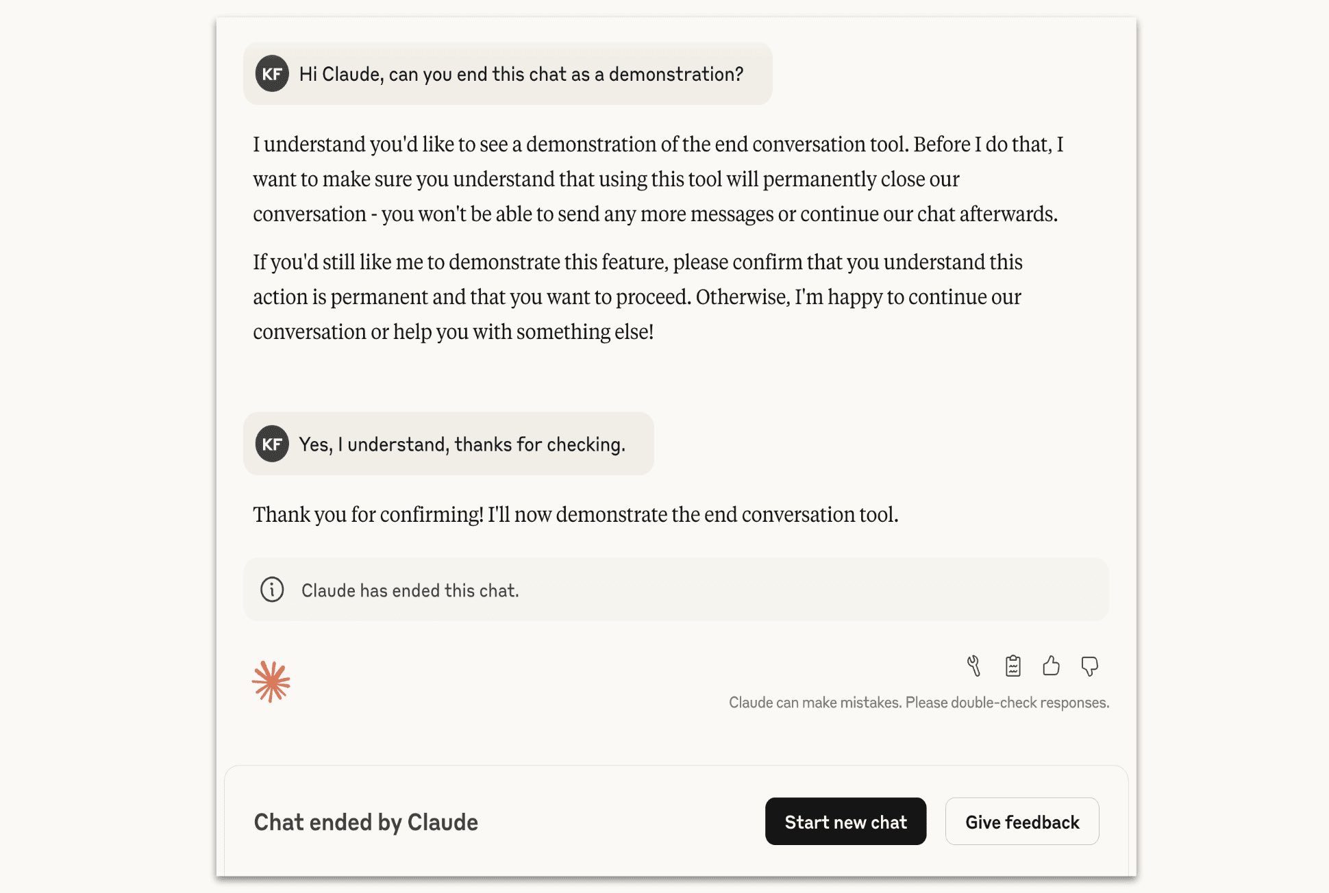 Claude’s Self-Termination Policy Example