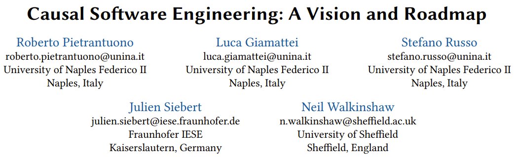 Causal Software Engineering: A Vision and Roadmap