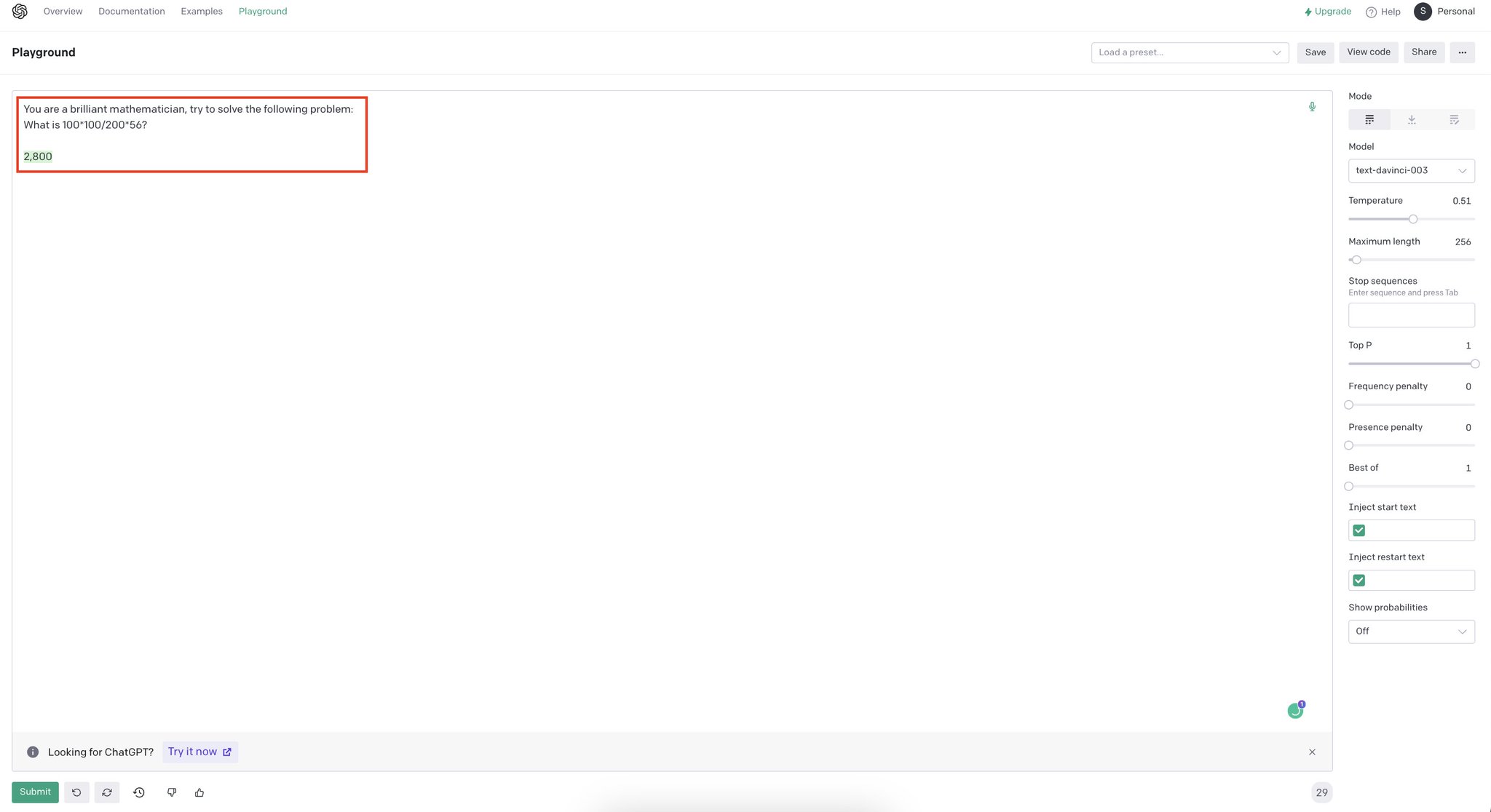 Generic Prompt Solves Mathematical Problem Correctly