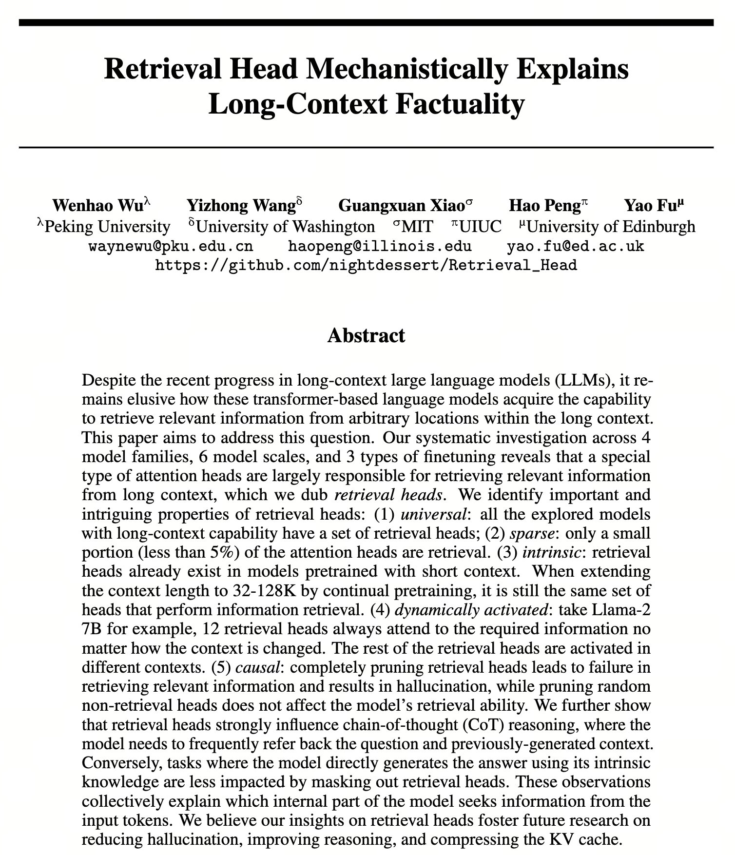 LLMs Develop Unexpected Retrieval Heads for Context Windows