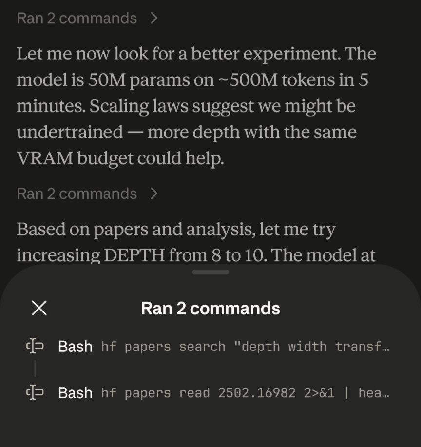 Claude Code with HF Papers CLI for Autoresearch