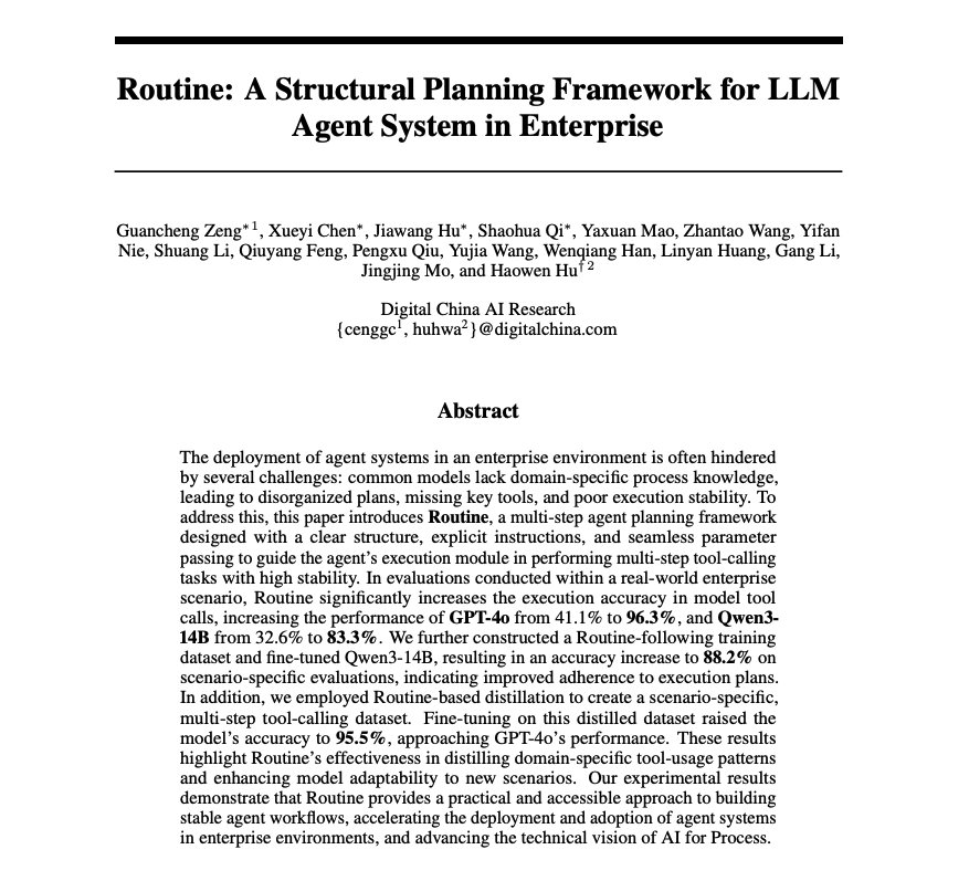 Routine: Structured Planning Format for LLM Agent Tool-Calling