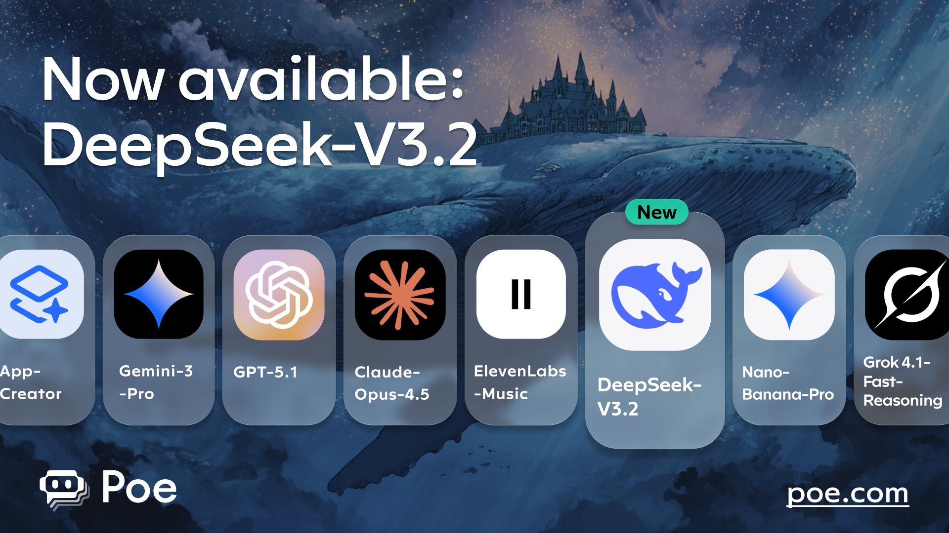 DeepSeek-V3.2 Next-Generation Foundation Model Launches on Poe