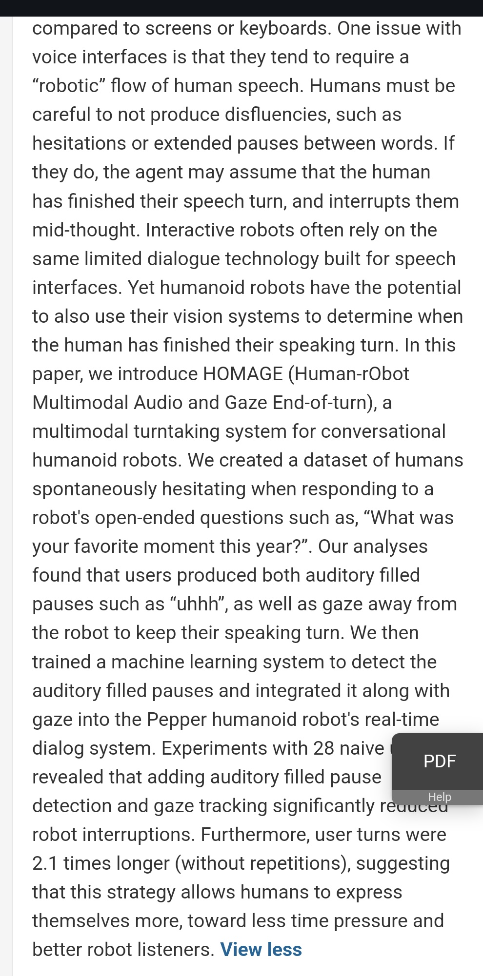 Multimodal Input Solves Turn-Taking Issues in Conversational AI
