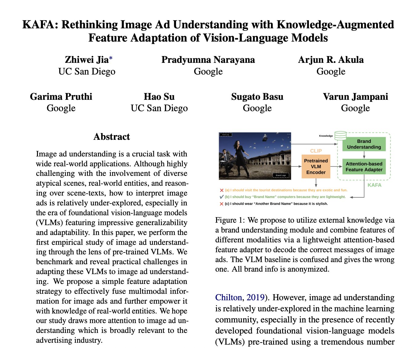 KAFA: Knowledge-Augmented Vision-Language Models for Image Ad Understanding