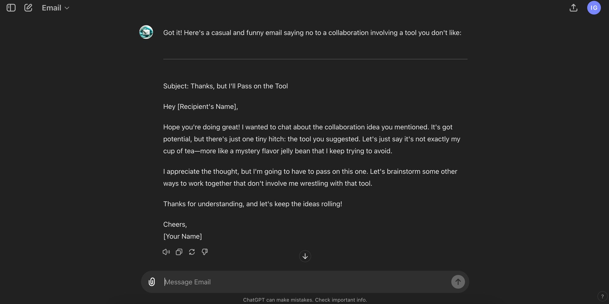 GPT helps write emails in various tones and styles