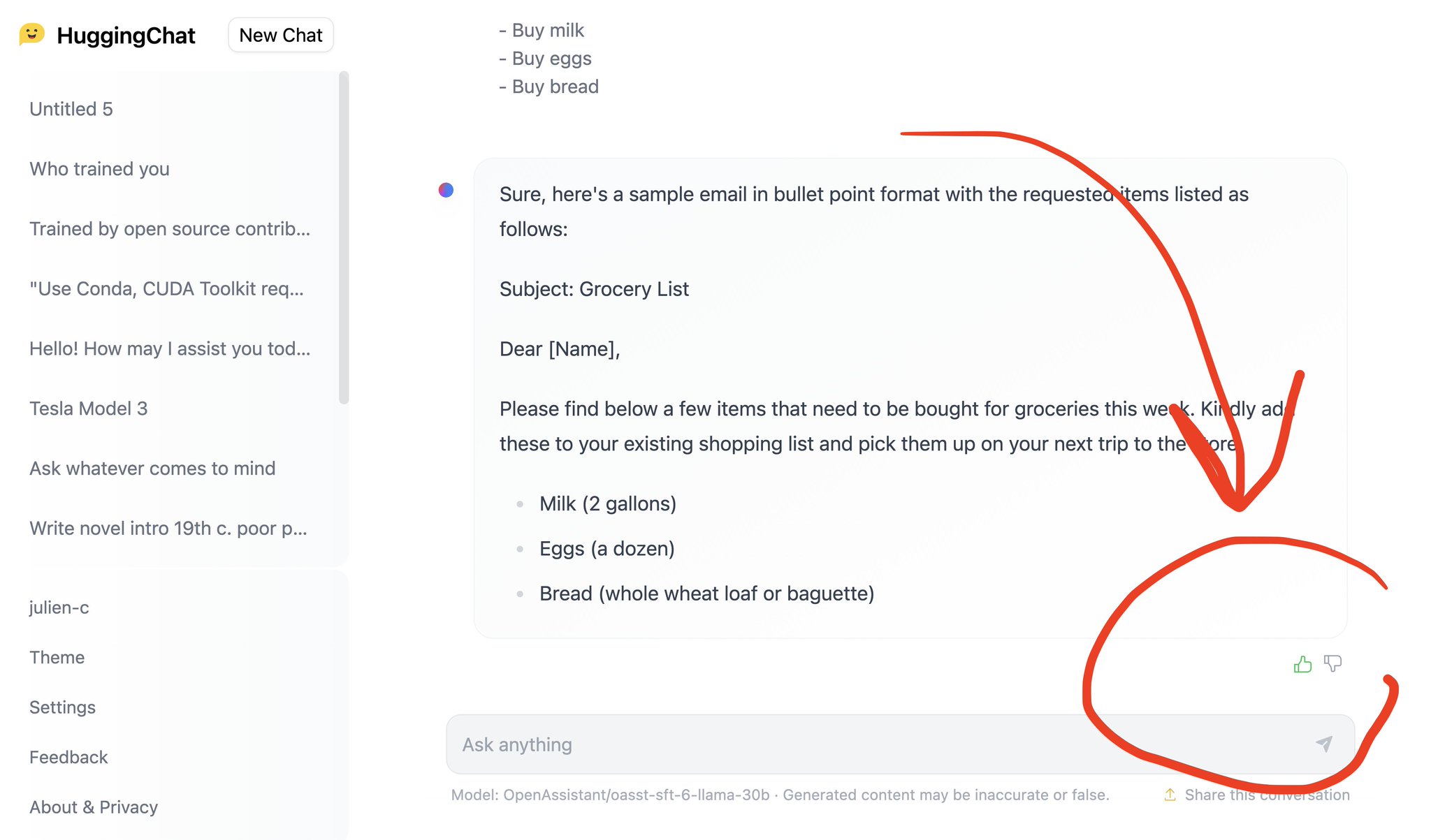HuggingChat Adds Model Reply Labeling Feature Training