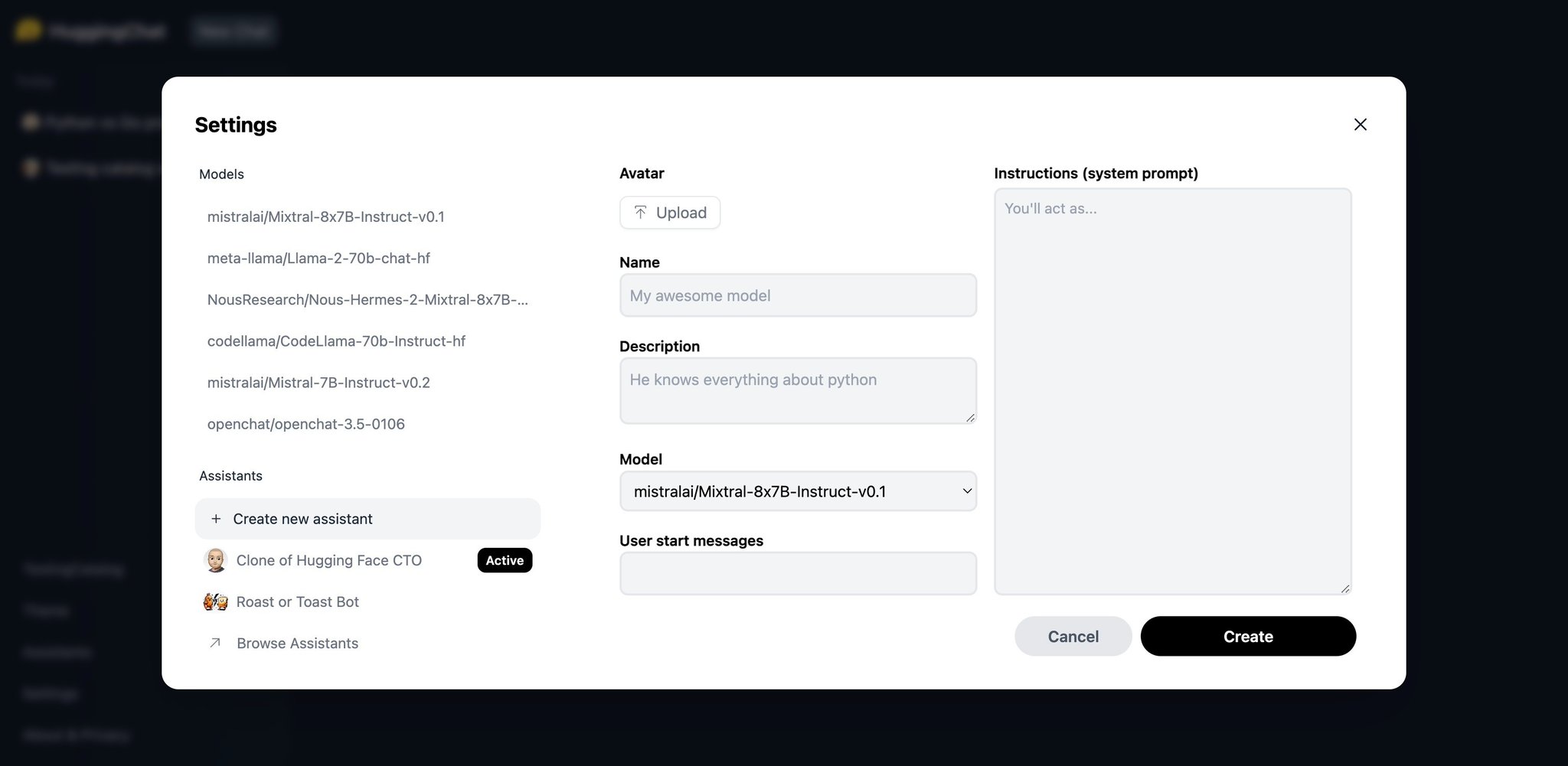 A look at the Assistant Builder UI
