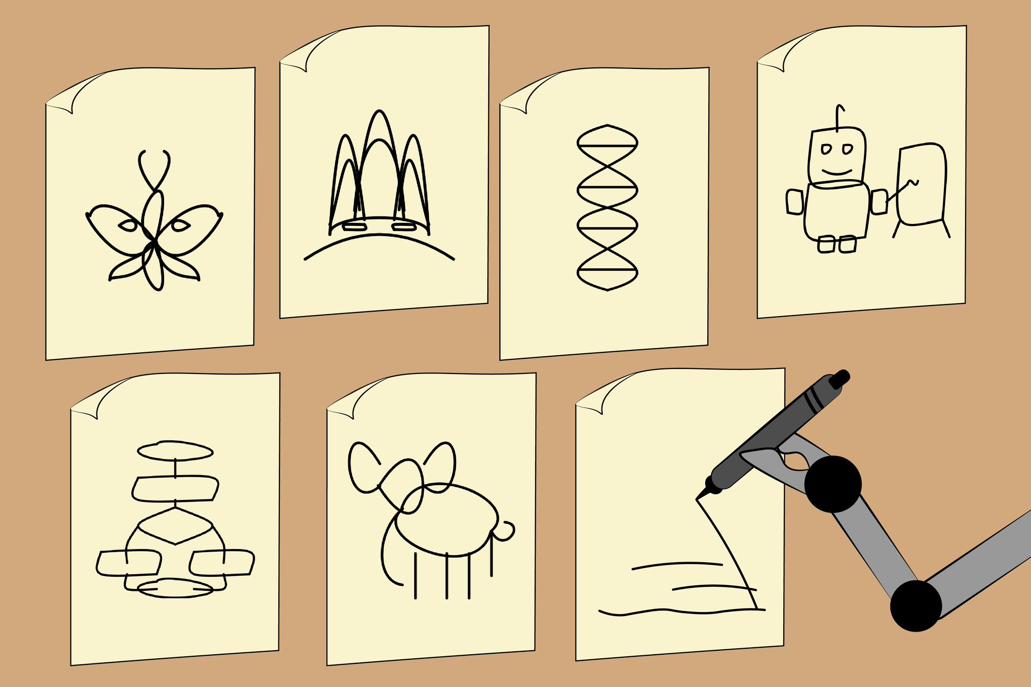 SketchAgent Creates Abstract Drawings of Diverse Concepts