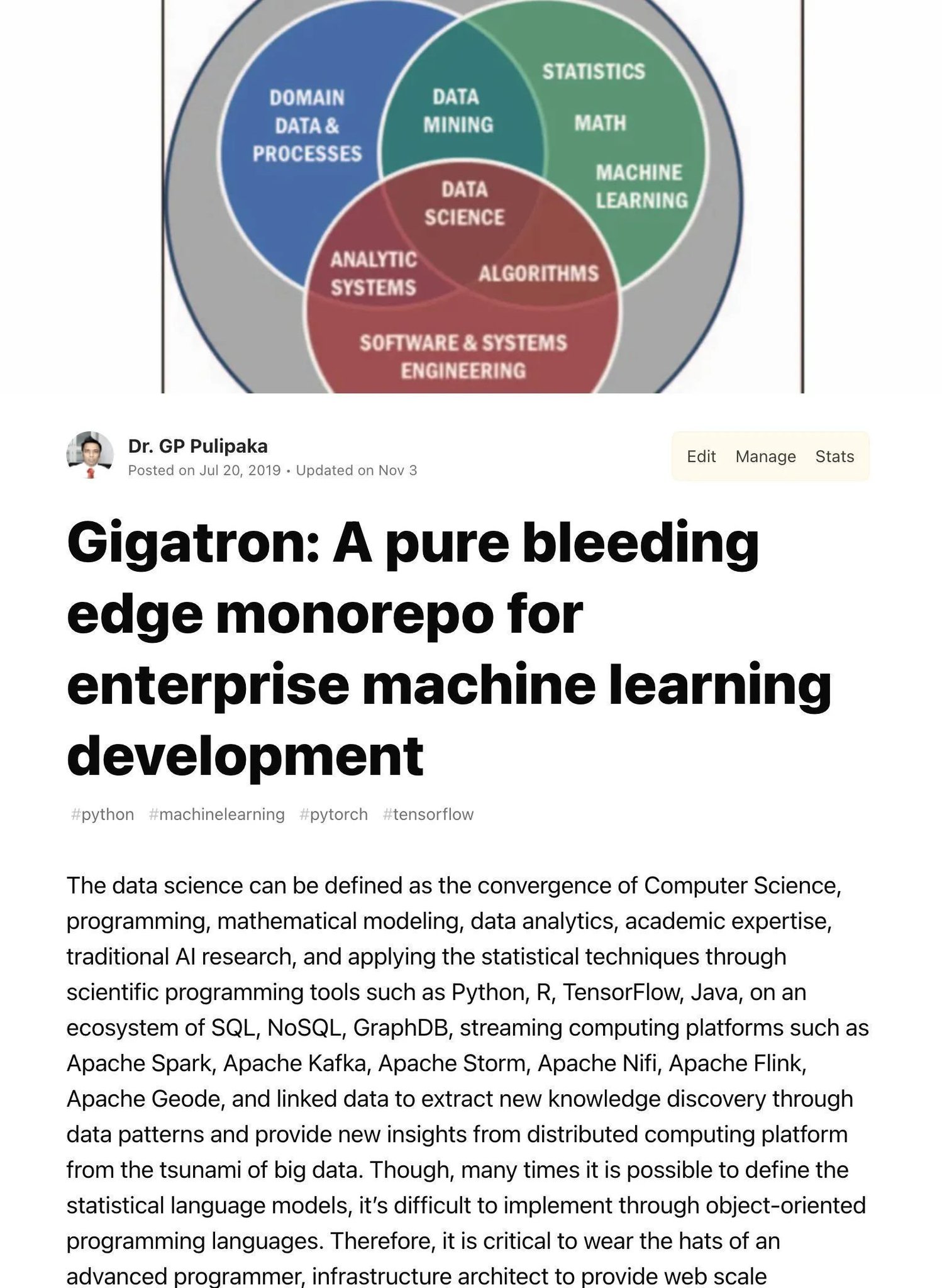 Gigatron for Machine Learning: Big Data Analytics and Advanced Technologies