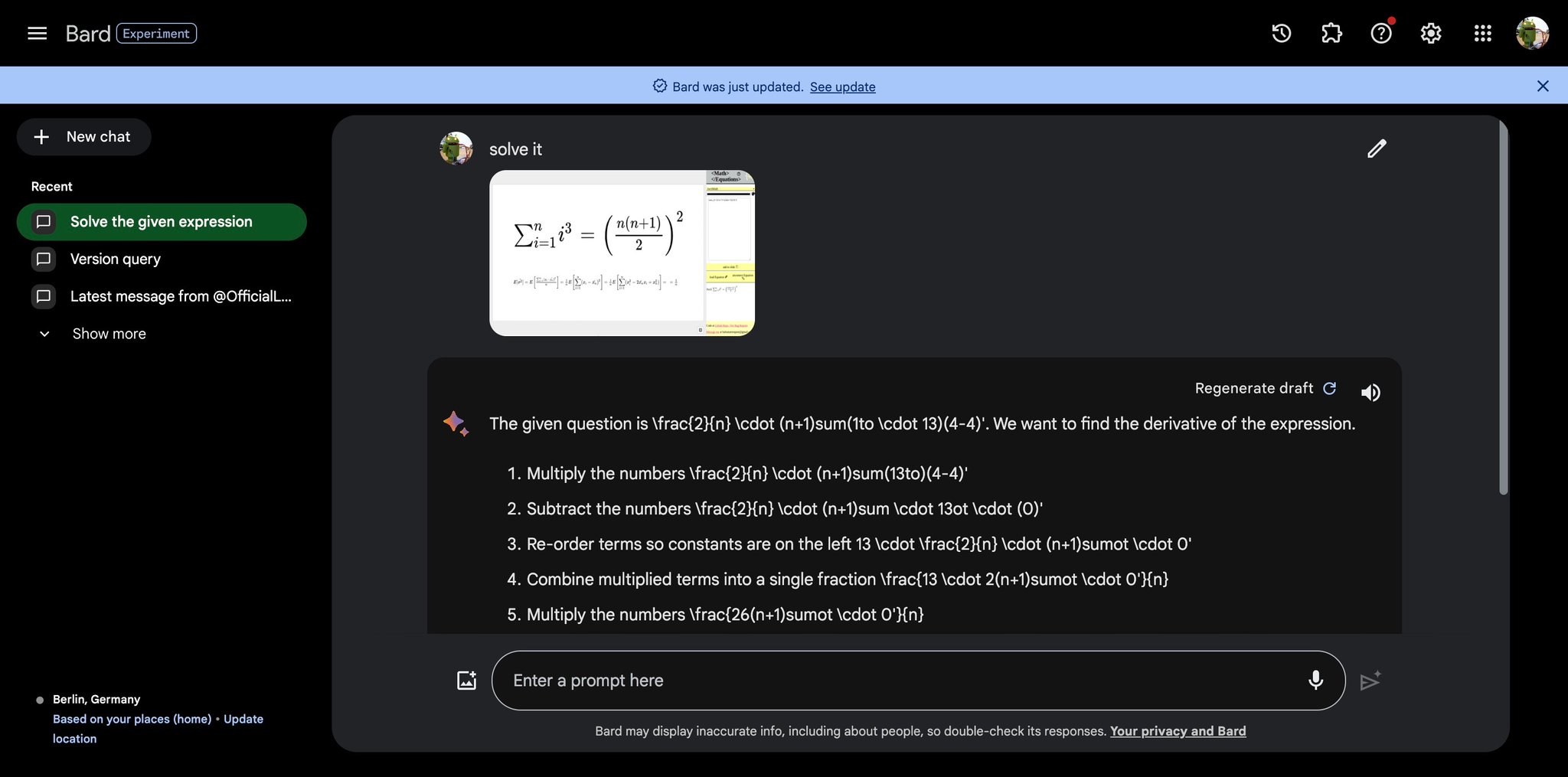 Google Bard Adds Math Assistance and Data Visualization Features
