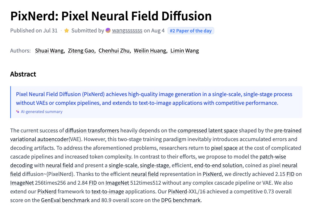 PixNerd: Pixel Neural Field Diffusion Technology