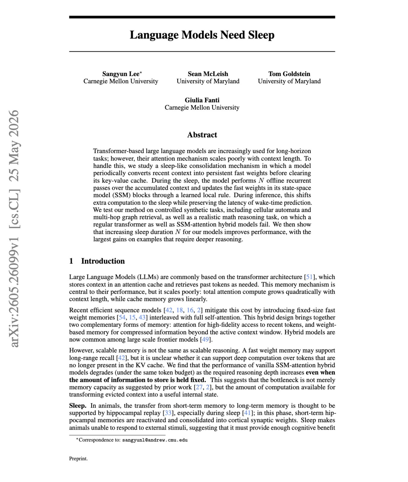 Language Models Sleep: Context Replay for Deep Reasoning