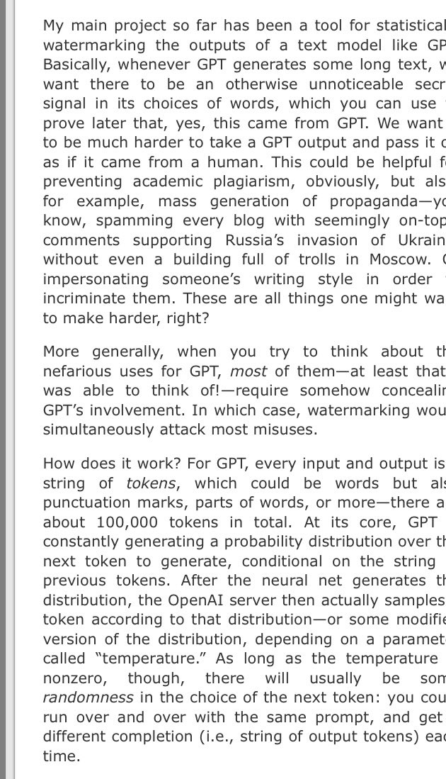 Scott Aaronson’s Watermarking Approach for LLM-Generated Text