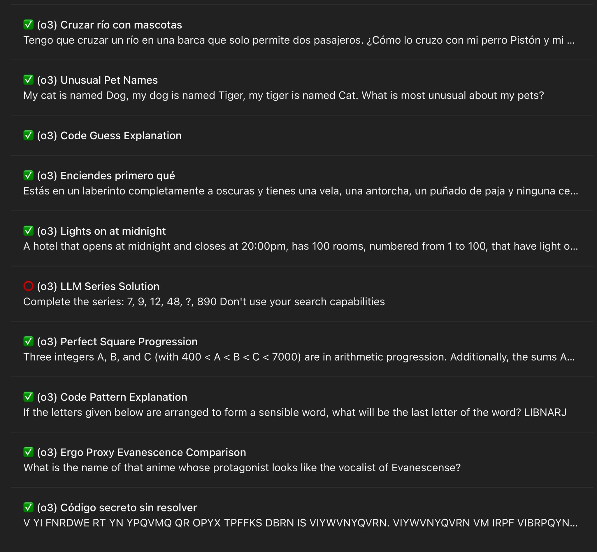 O3 AI Model Responses to September 2024 Problems