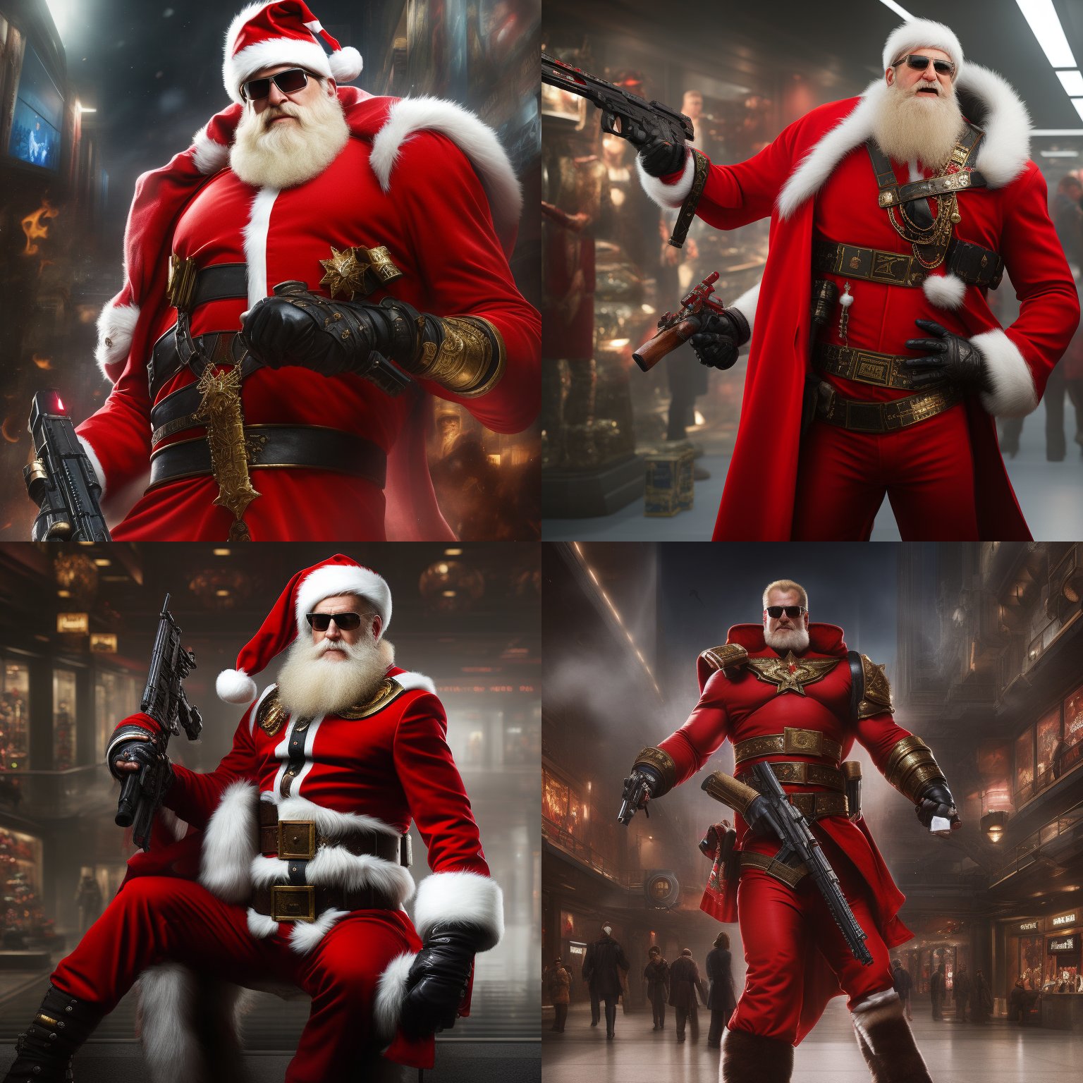 Duke Nukem as Santa Claus in Shopping Mall