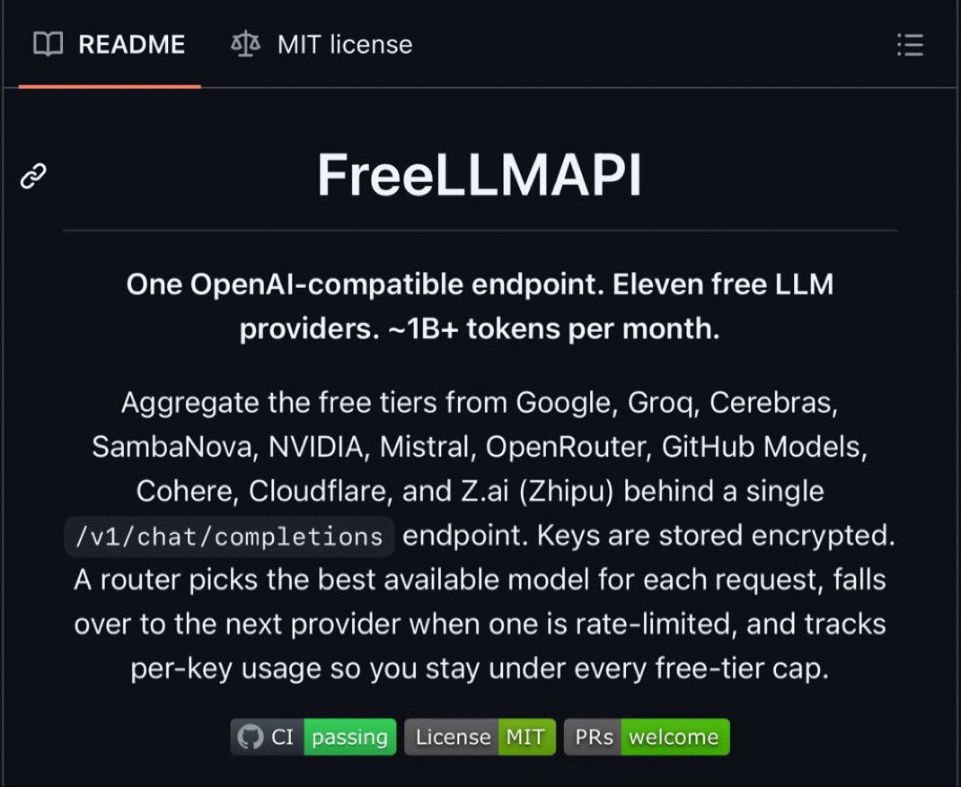 Service pools free tiers of dozens of AI models into one API