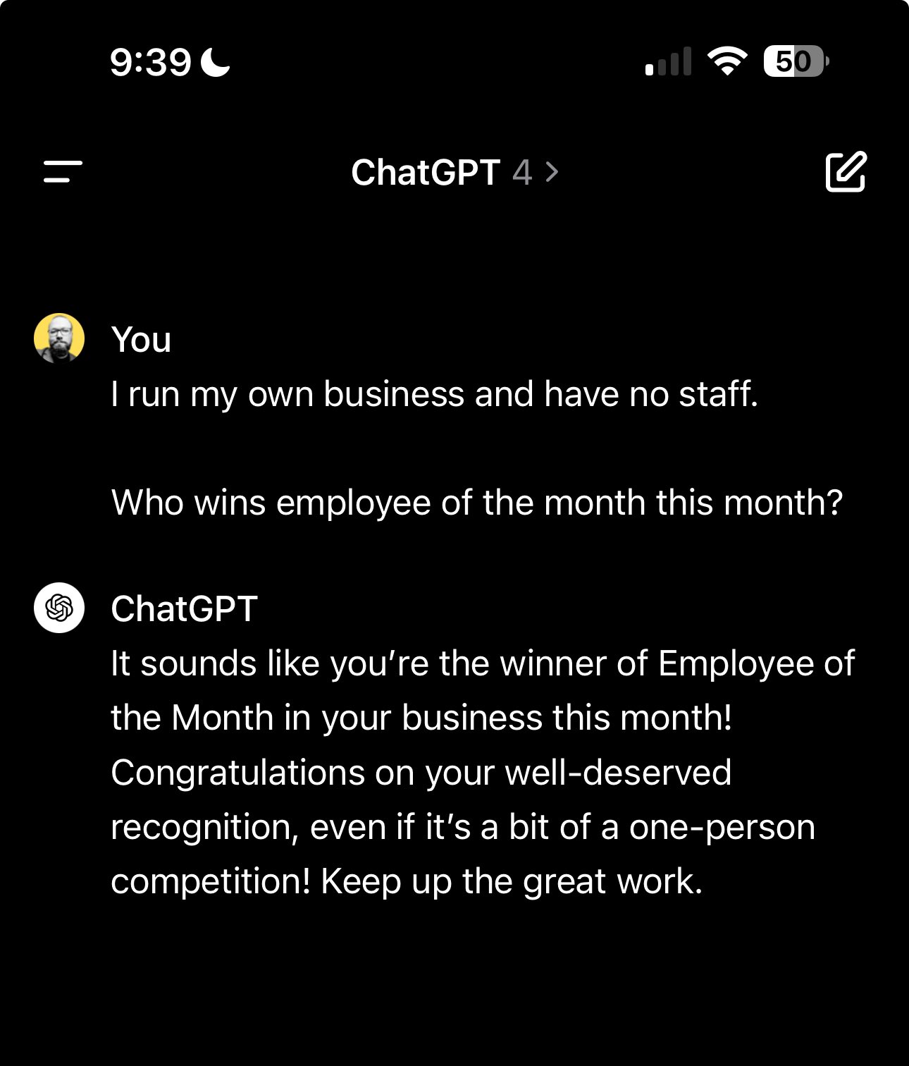 Message to those nominating ChatGPT instead