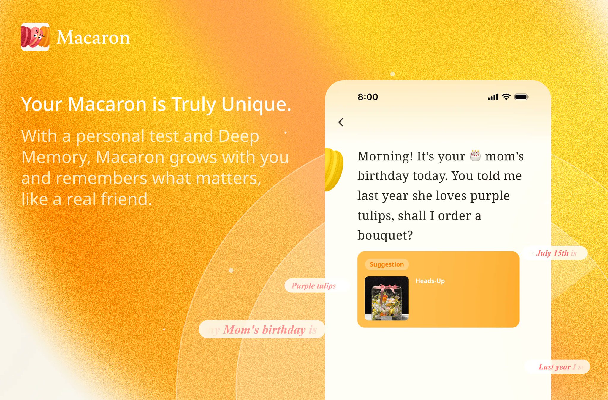 Macaron’s Deep Memory: Built-in AI that remembers your habits