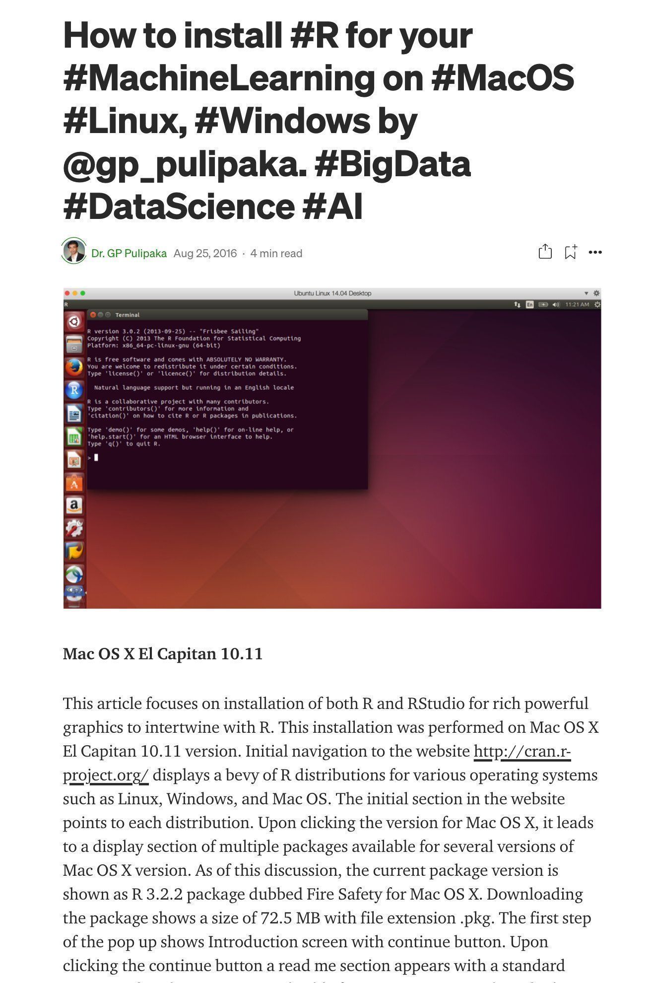 Install R for Machine Learning on MacOS Linux Windows