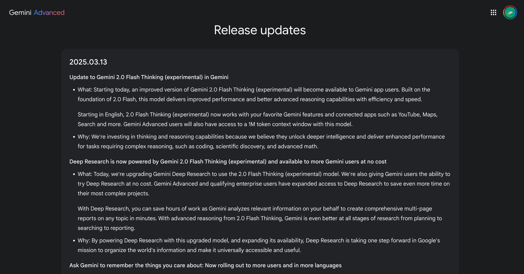 Gemini 2.0 Flash Thinking Updates