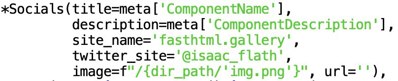 FastHTML integrates social cards in single function call