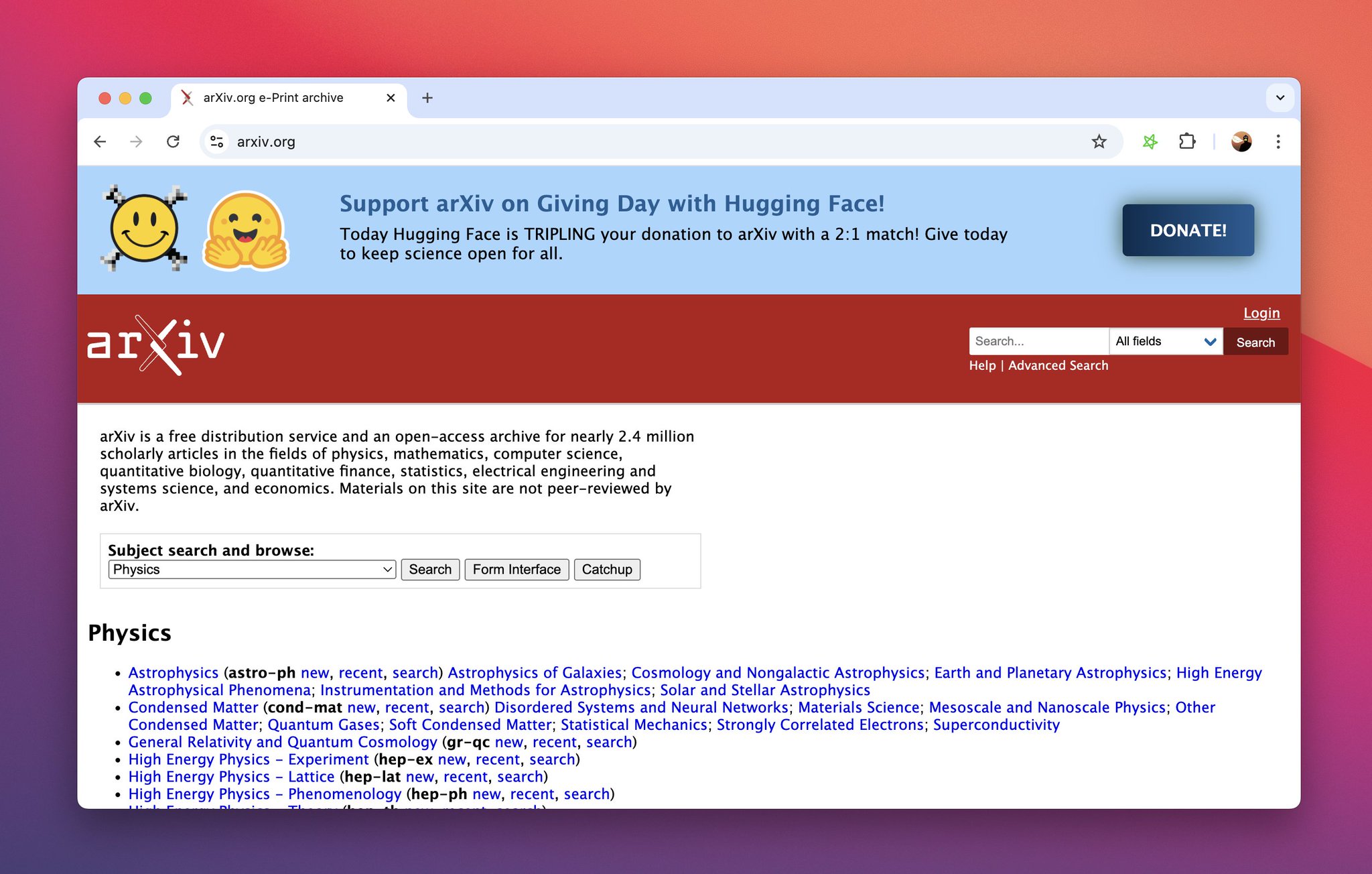 Hugging Face Matches Donations to arXiv During Cornell Giving Day
